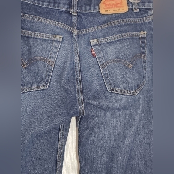 505 Levi's Strauss 18 Reg 29x29 Straight Leg Jeans Denim - Picture 7 of 9